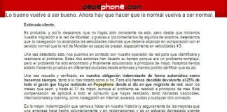 PEPEPHONE pagará la mayor indemnización voluntaria a sus clientes pese a ser un problema de su proveedor.