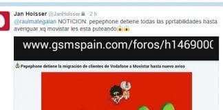 PEPEPHONE paralizará su migración de VODAFONE a MOVISTAR por las diferencias de calidad en la red de datos.