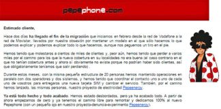 PEPEPHONE se disculpa ante sus clientes por el coste de su migración.