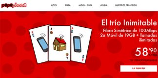 PEPEPHONE mejora su convergente trio 4€/mes menos