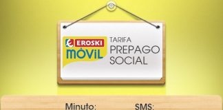 Eroski ofrece su tarifa social en prepago sin consumo mínimo ni cuotas mensuales: La mejor tarifa prepago sin datos con red Vodafone.