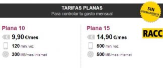 La marca RACCTEL del grupo EUSKALTEL ataca las tarifas ilimitadas más low cost. 24,9€ 3GB+ilimitadas llamadas.