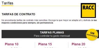 Racctel lanza una tarifa de 10€ con 120 minutos y 300MB sin cobrar exceso.
