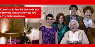 Segundas lineas Vodafone: Descuento de 10€/mes hasta 4 lineas si la principal es un plan RED o superior.