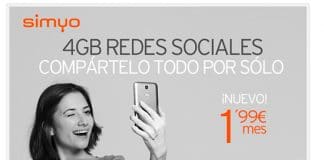 SIMYO lanza un bono social con hasta 4GB de datos por 1,99€