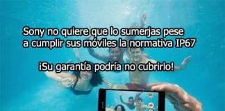 Sony aclara en su web: Sus móviles no son tan sumergibles.