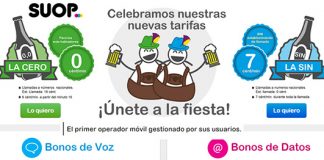 SUOP lanza nuevas tarifas para celebrar su cumpleaños: Tarifa CERO y SIN.