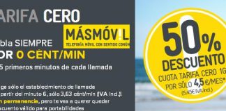 MASMOVIL rebaja estas navidades su tarifa CERO a 4,5€/mes+IVA durante 6 meses.