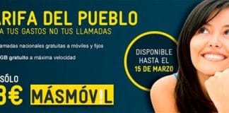 MASMOVIL la primera OMV en ofrecer una tarifa plana de minuto ilimitadas low cost competitiva: 28€/mes 1GB+50sms+ilim. llamadas.