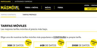 MASMOVIL oficializa sus nuevas tarifas con el doble de fibra.