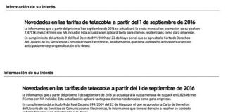 Telecable subirá también las tarifas: 1€ a 3€ más al mes en Septiembre.