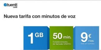 Tuenti saca una tarifa de contrato con 50 min + 1GB por 9€/mes.