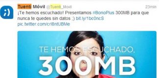 Tuenti planta cara el negocio con un bono de 2,5€+IVA=3€ iva incluido con 300MB apilables.