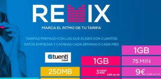 Tuenti Móvil Remix lanza bonos de datos semanales para prepago por 1 y 2 euros con 100MB y 250MB.