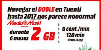 TUENTI ofrece 2GB y 120 minutos de VozDigital en Media Markt.