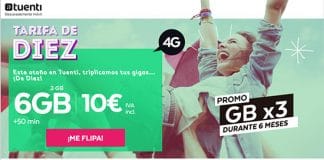 TUENTI lanza una tarifa de contrato que no cobra en exceso: 10€ 6GB+50min