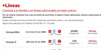 Vodafone sigue subiendo precios a cambio de más datos: Lineas M+ de 23 a 25€, de 2 a 3GB.