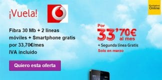 VODAFONE con retraso se apunta a una segunda linea en sus packs convergentes.