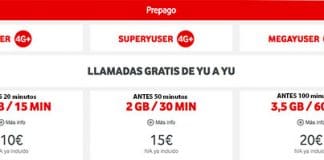 VODAFONE empeora tarifas en voz en prepago a cambio de datos y Roaming.