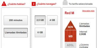 Vodafone mejora su tarifa M ilimitadas de 2 a 2,5GB por 32€/mes.