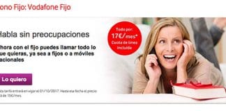 VODAFONE subirá en Octubre su fijo móvil 2€/mes.