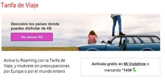 VODAFONE lanza 4G Roaming a 60 países con coste. (3€/día en planes RED).