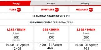 VODAFONE duplicará el tráfico de su prepago YU este verano.