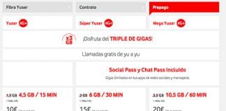 VODAFONE triplica los datos de sus Yu TEMPORALMENTE.