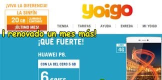 YOIGO permitirá contratar su SINFIN un mes más.